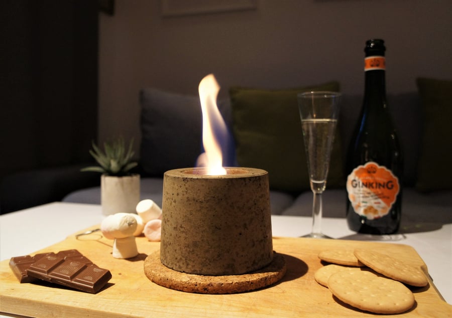 Indoor fire pit, Concrete fireplace, Eco-fire