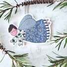 Blue Christmas Fairy Tree Ornament
