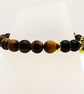 Tigers Eye, Black Onyx Bracelet With Lions Head - Image 2