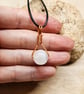 Unisex Copper Selenite Pendant wire wrap necklace - Image 3