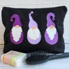 Scandi gnomes toiletry bag with purple Tomtes