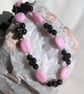 Red Garnet & Rose Quartz Gemstone Beaded Statement Necklace "Shiraz" - Image 2