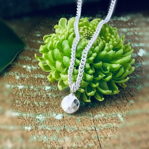 Recycled Handmade Sterling Silver Pebble Pendant