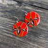 Decoupage and enamel disc earrings. Sterling silver. 