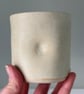 Handmade small ceramic dimple mug, cream handleless mug - Image 10