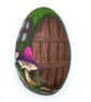 Fairy Door Paperweight Ornament with Purple Mushrooms Rock Painting