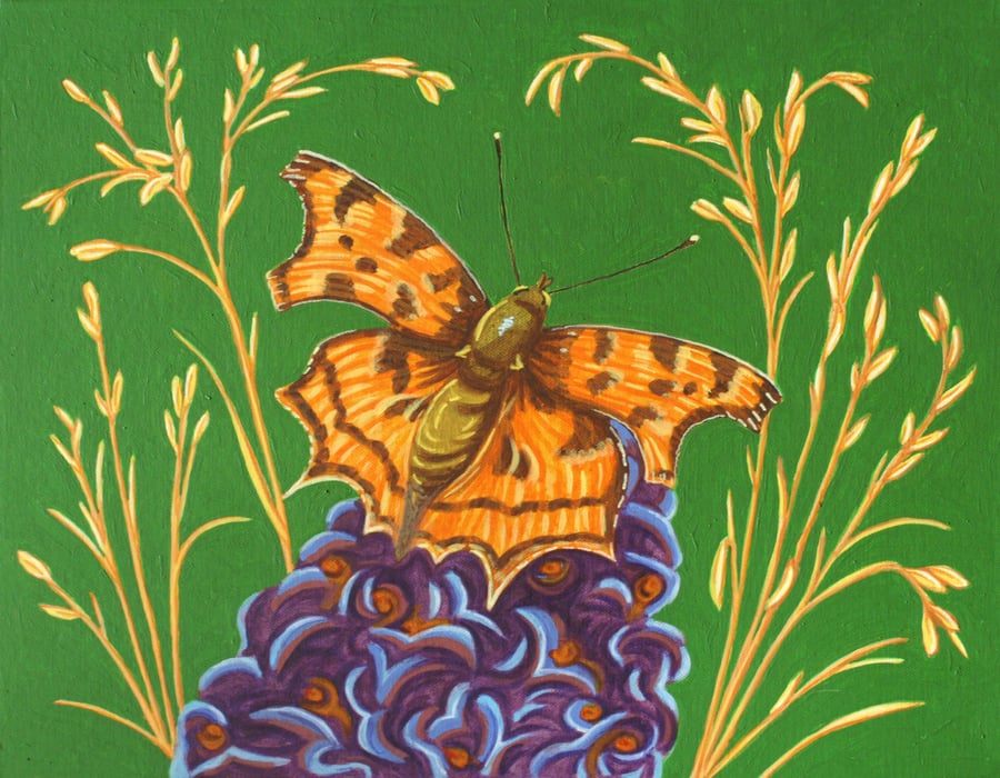 Comma Butterfly original painting