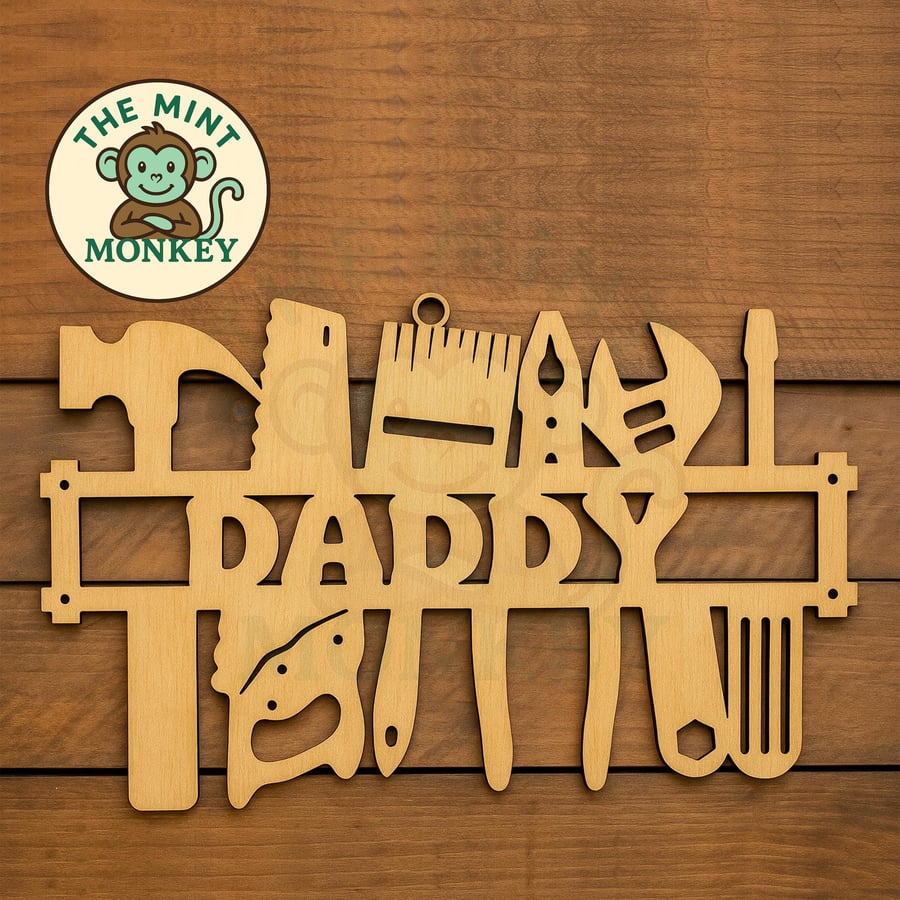 Tools Personalised Sign Wall art Wooden Hanging door plaque DIY