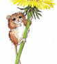 Cute Little Mouse and Dandelion Flower, original painting - Image 8