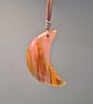 Red Fire Volcano Cherry Quartz Half Moon Pendant - Image 2