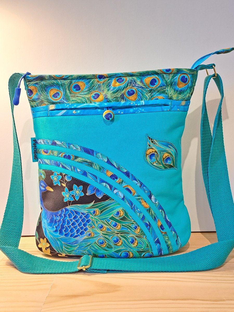Turquoise green handbag,Peacock 