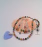 Tourmaline Cubes & Silver Spacers Necklace with Lilac Crystal Pendant & Earrings - Image 4