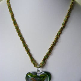 Green Heart Pendant Necklace