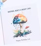 Mushy birthday card for brother can be customised psychedelic watercolour design - Image 3