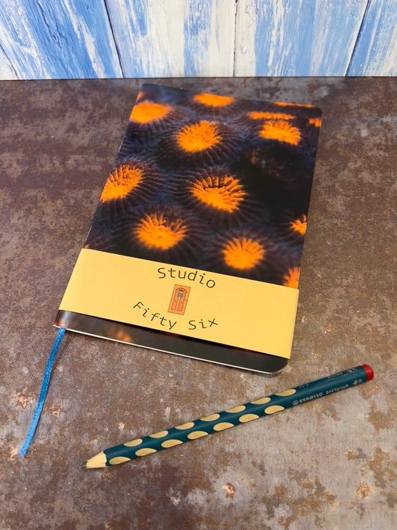 Notebook, Marine themed, A5 (ish), made from up-cycled and recycled materials.