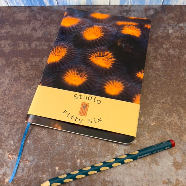 Notebook, Marine themed, A5 (ish), made from up-cycled and recycled materials.