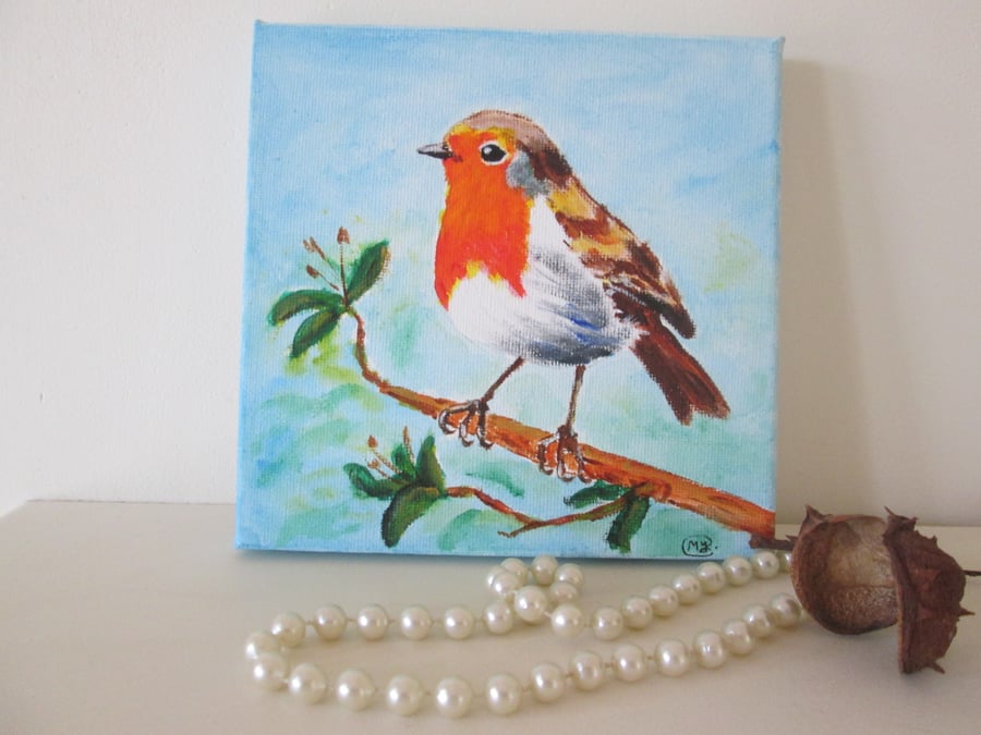 Robin Garden Bird. Original painting