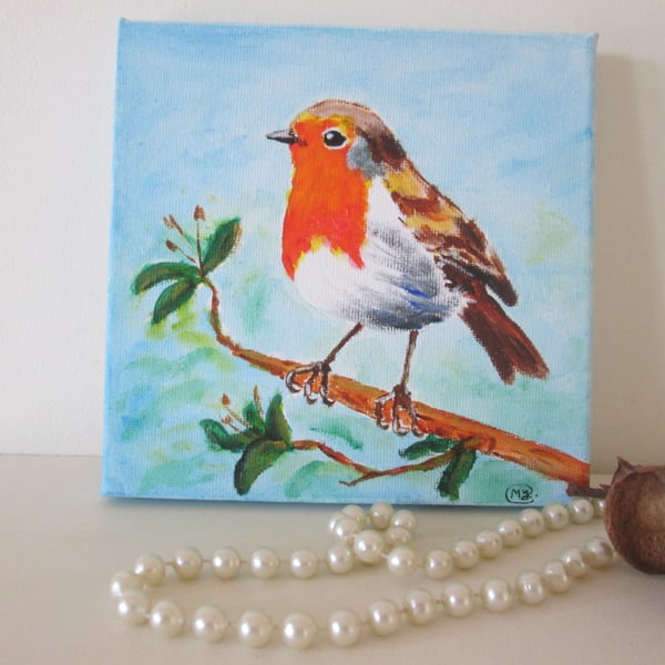 Robin Garden Bird. Original painting