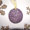 Small purple ceramic stag decoration Pottery Christmas