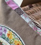 Spring - rescued cross stitch and patchwork cushion - Image 4