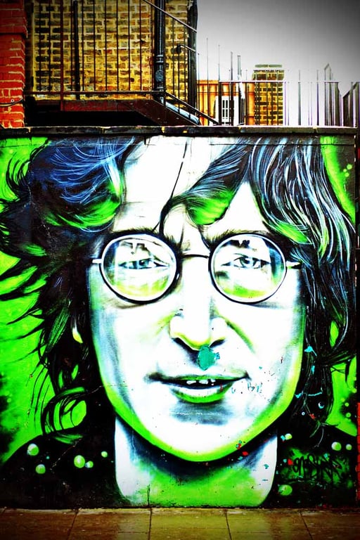 John Lennon Mural Street Art Camden Town 12"x18" Print