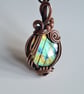 Natural Large Labradorite & Copper Pendant Necklace Gift Crystal Jewellery - Image 1