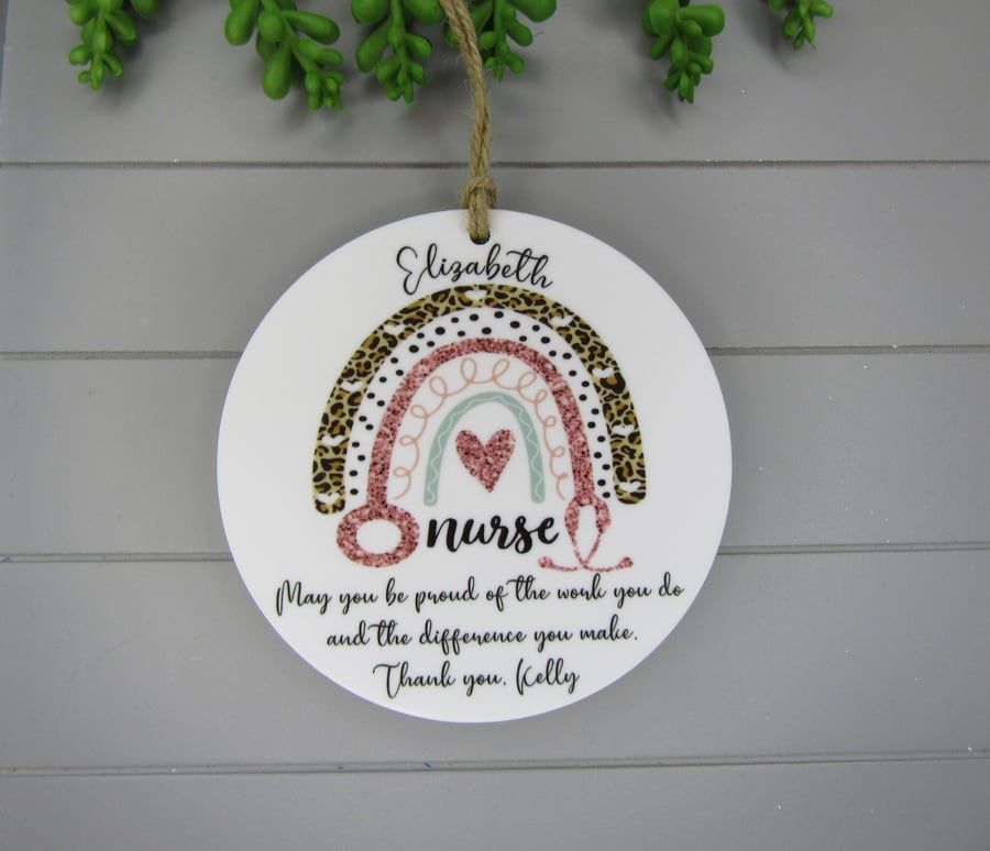 Personalised Thank you gift Nurse, Carer, Volunteer, Employee Recognition.
