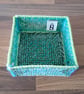 Container for small desk items - blue, green, white pattern - Image 3