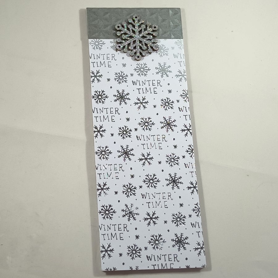 Lined notepad with foiled snowflake cover