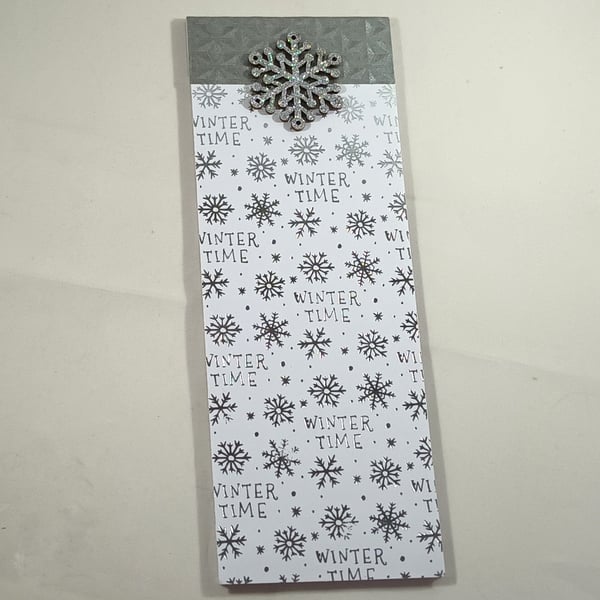 Lined notepad with foiled snowflake cover
