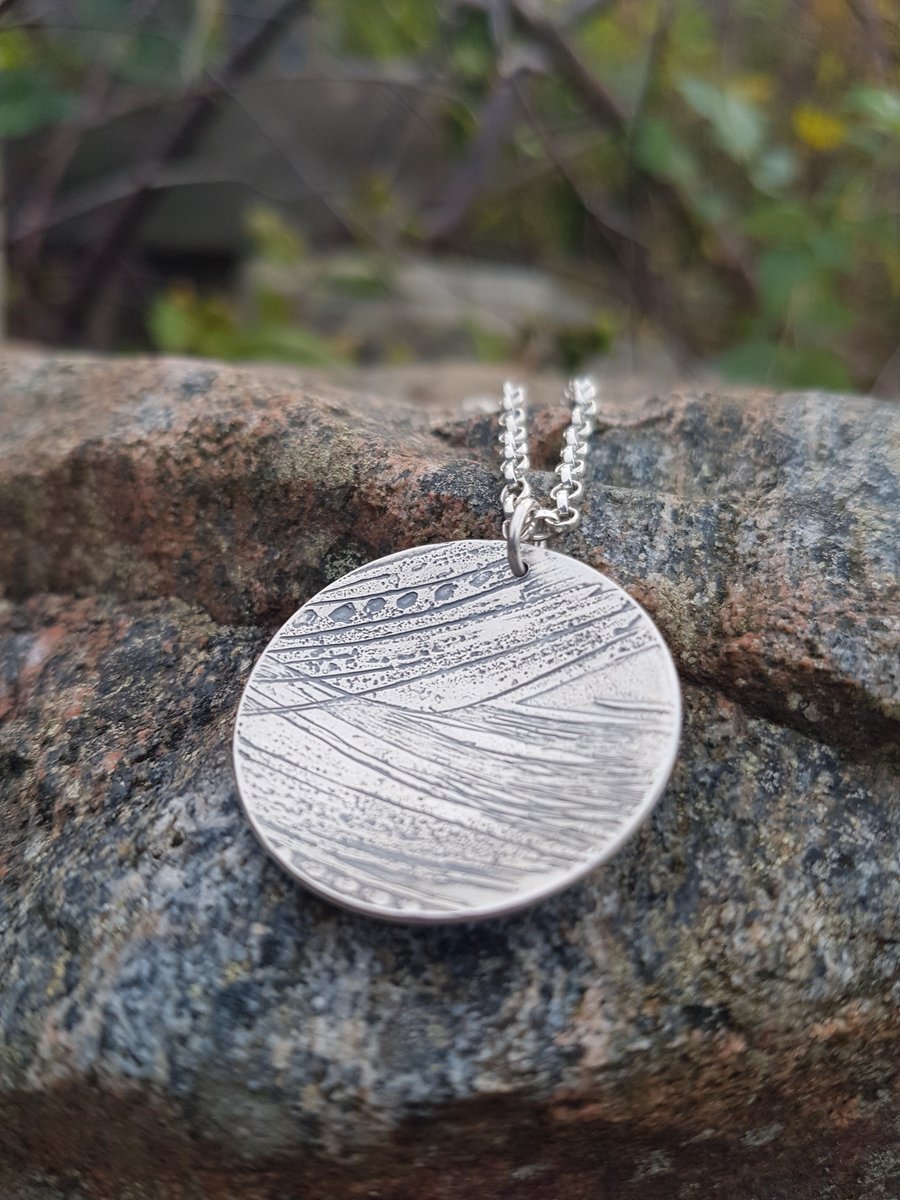 Etched Disk Necklace 