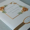 Handmade quilled 50th golden wedding anniversary greeting card, congratulations