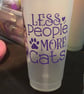White glitter cold cup with funny cat slogan