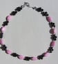 Red Garnet & Rose Quartz Gemstone Beaded Statement Necklace "Shiraz" - Image 7