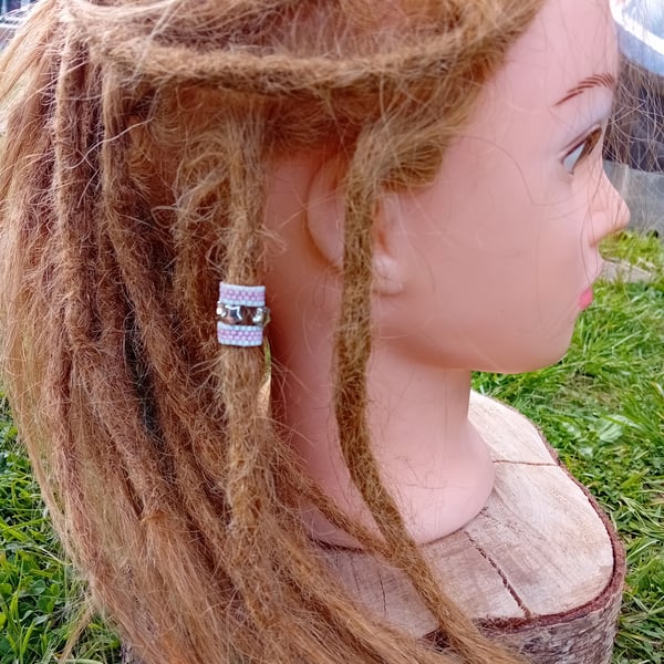 Stars and stripes dreadlock bead cuffs