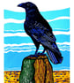 Sentinel Crow fine art lino print - Image 1