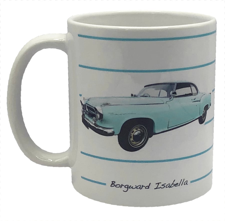 Borgward Isabella 1960 - 11oz Ceramic Mug - Plain or Stripe Design