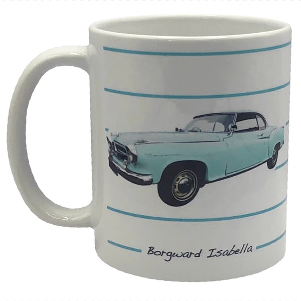 Borgward Isabella 1960 - 11oz Ceramic Mug - Plain or Stripe Design