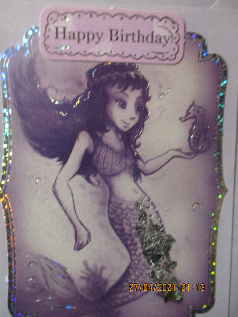 Happy Birthday Marmaid and Seahorse Card