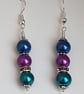 Gorgeous Peacock Panache Earrings - Silver tones - Design 2 - Image 2