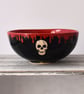 A133 Small skull bowl in black and scarlet (Free UK postage) - Image 1