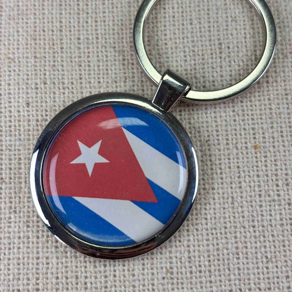 Cuba Flag Keyring