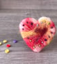Hand Embroidered Heart Felted Brooch - Image 5