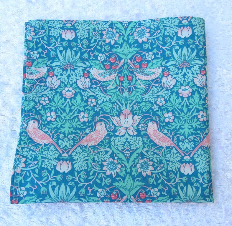 Gents handkerchief, made from Liberty Tana Lawn, pocket square, Vine Thief