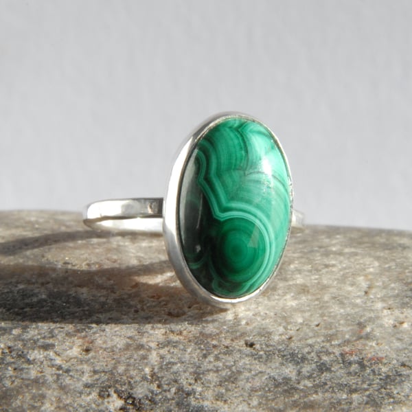 Reserved for Claire - malachite ring