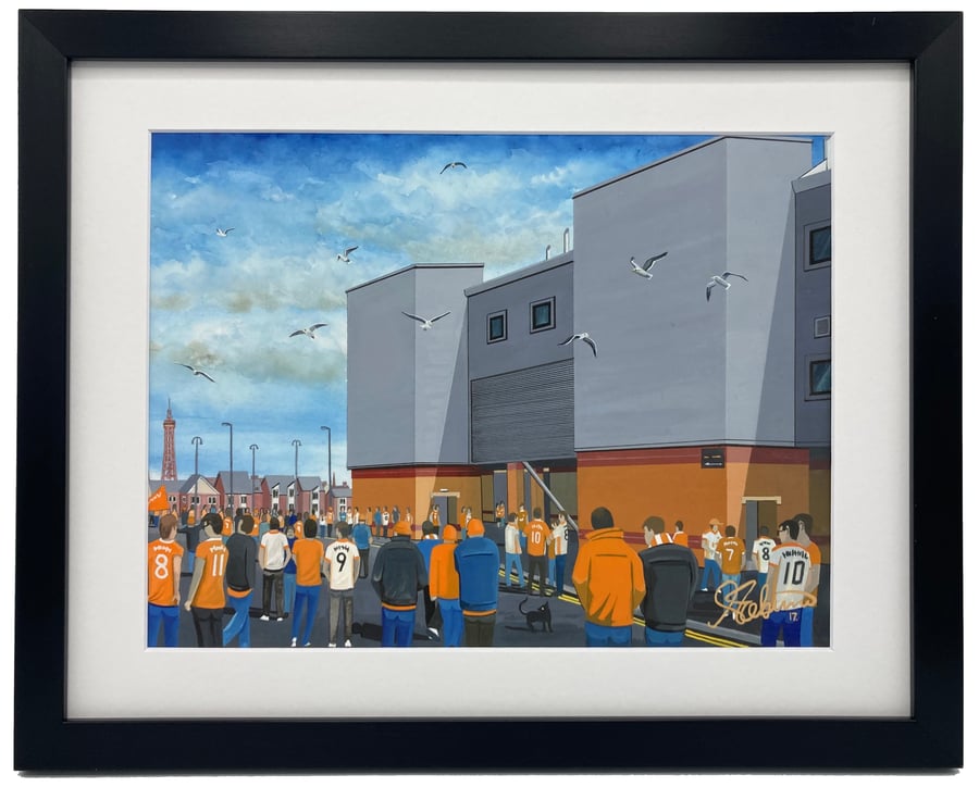 Blackpool F.C, Bloomfield Road Stadium. High Quality Framed Art Print