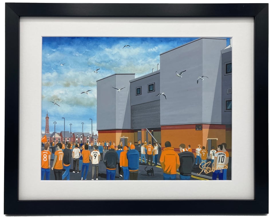 Blackpool F.C, Bloomfield Road Stadium. High Quality Framed Art Print
