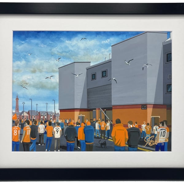Blackpool F.C, Bloomfield Road Stadium. High Quality Framed Art Print