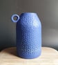 Summer Seconds - Slab built  unique flower vase cobalt blue - Image 2