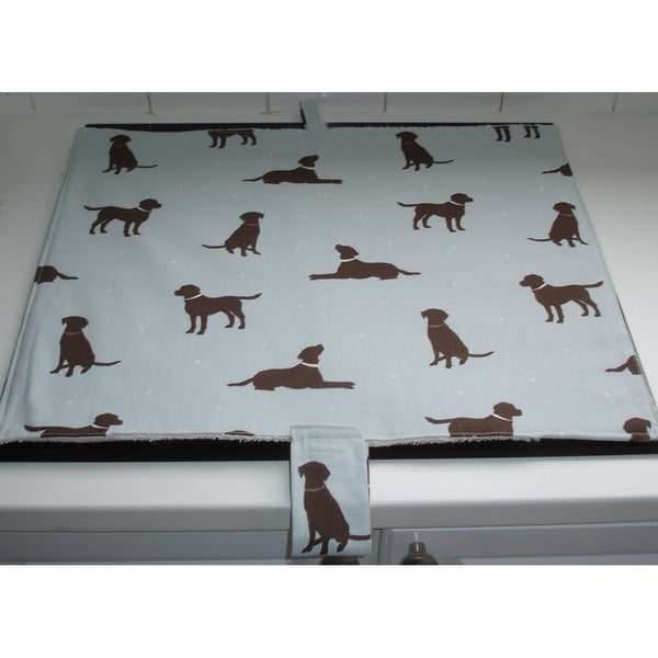 Mat Pad Cover Everhot 60 Range Chocolate Labrador Labradors Dog Dogs Blue